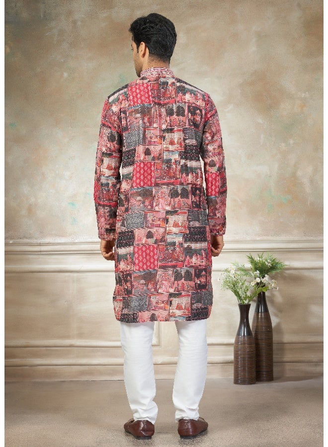 OUTLUK Multicolour Cotton Kurta for Men - Image 2